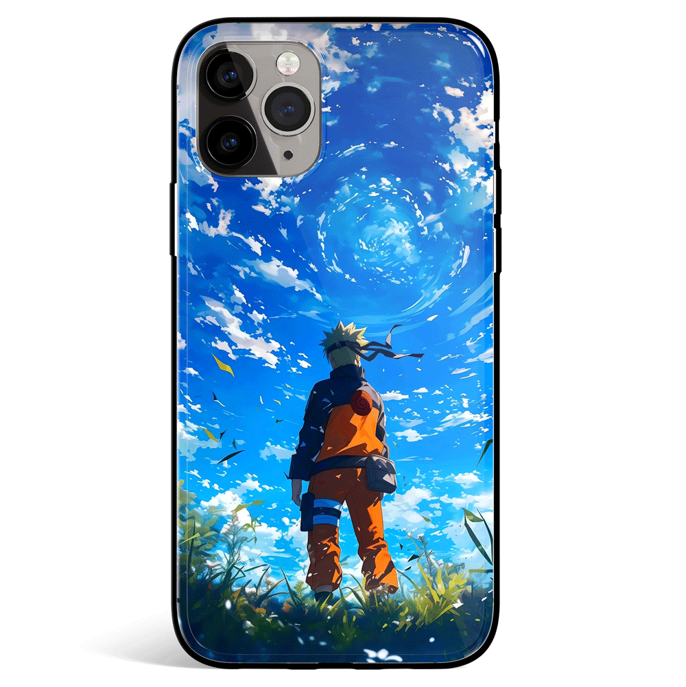 Naruto Sky Tempered Glass Soft Silicone iPhone Case