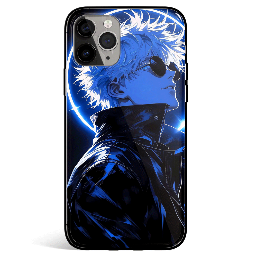 Jujutsu Kaisen Gojo Fanart Tempered Glass Soft Silicone iPhone Case