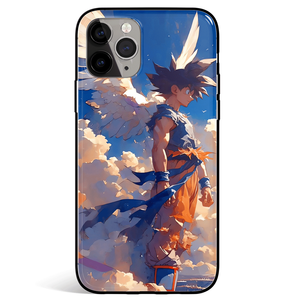 Dragon Goku Angel Tempered Glass Soft Silicone iPhone Case