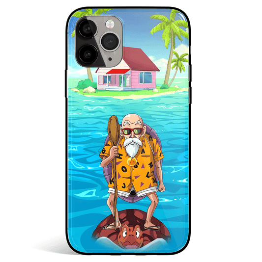 Dragon Ball Master Roshi And The Kame Home Tempered Glass Soft Silicone iPhone Case