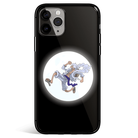 One Piece Luffy Gear 5 and the Moon Tempered Glass Soft Silicone iPhone Case