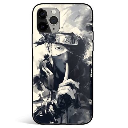 Naruto Kakashi Ink Painting Tempered Glass Soft Silicone iPhone Case