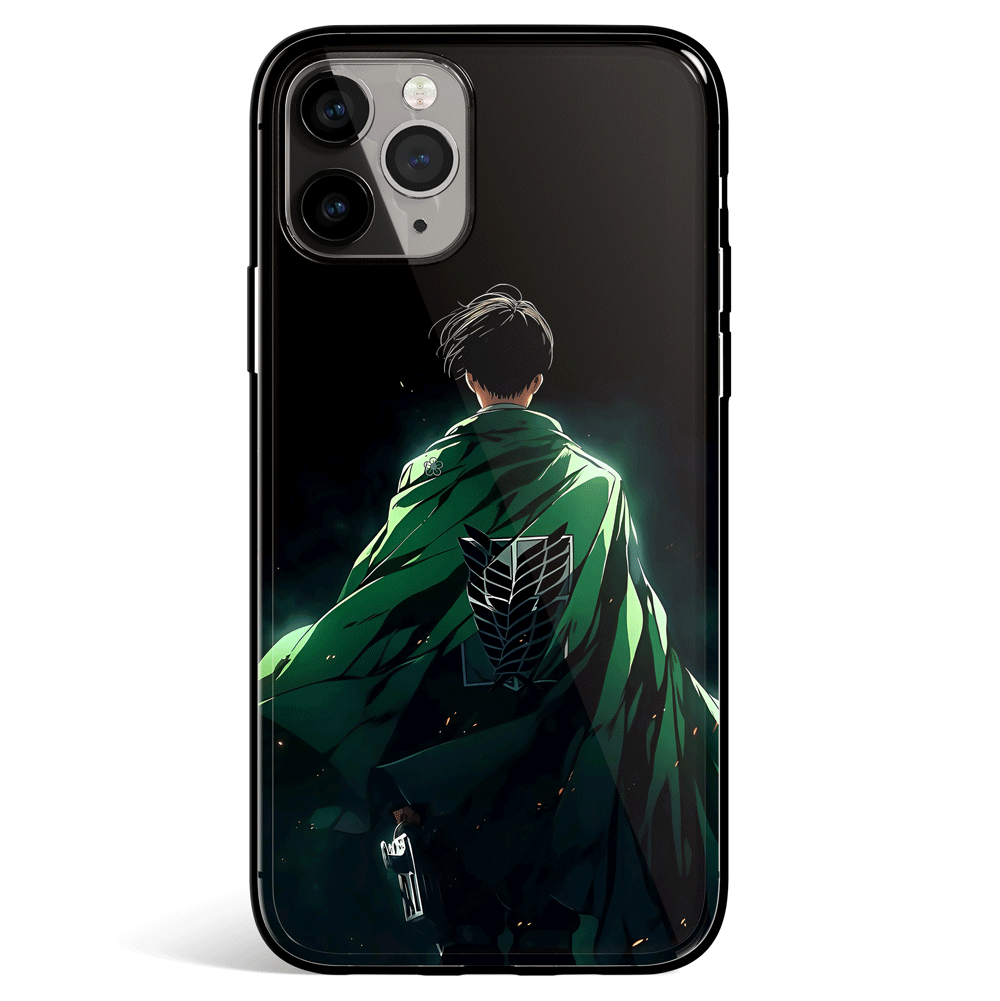 Attack on Titan Levi Tempered Glass Soft Silicone iPhone Case