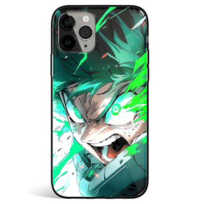 My Hero Academia Izuku Tempered Glass Soft Silicone iPhone Case