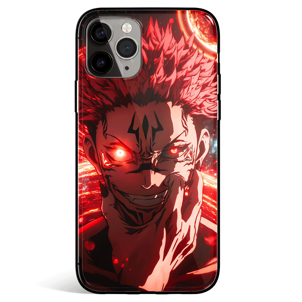 Jujutsu Kaisen Sukuna Tempered Glass Soft Silicone iPhone Case