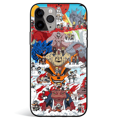 Naruto Cartoon Group Photo Tempered Glass Soft Silicone iPhone Case