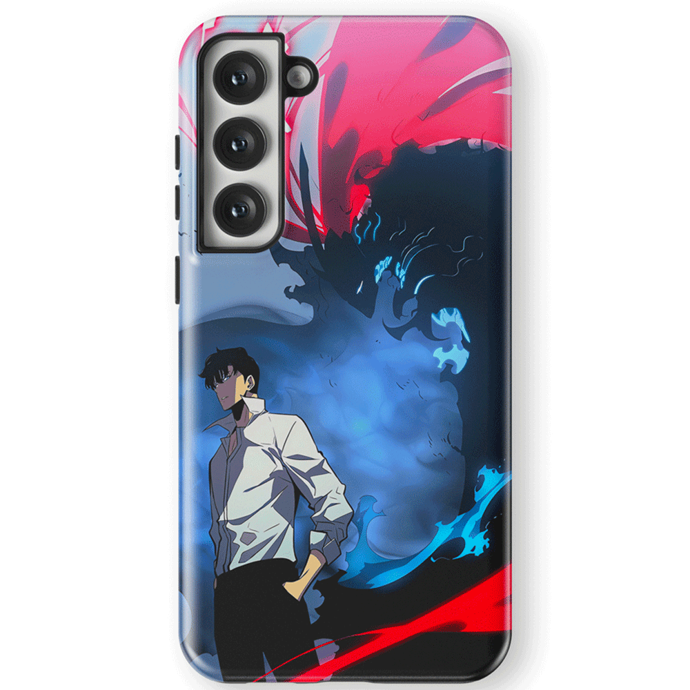 Solo Leveling Sung Jin-woo Tempered Glass Tough Samsung Phone Case