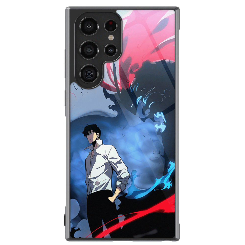 Solo Leveling Sung Jin-woo Tempered Glass Tough Samsung Phone Case