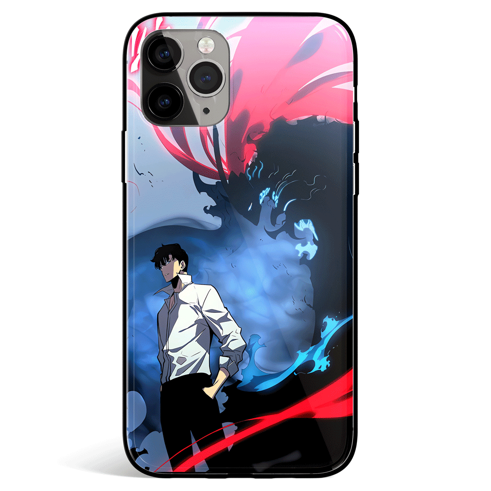 Solo Leveling Sung Jin-woo Tempered Glass Soft Silicone iPhone Case