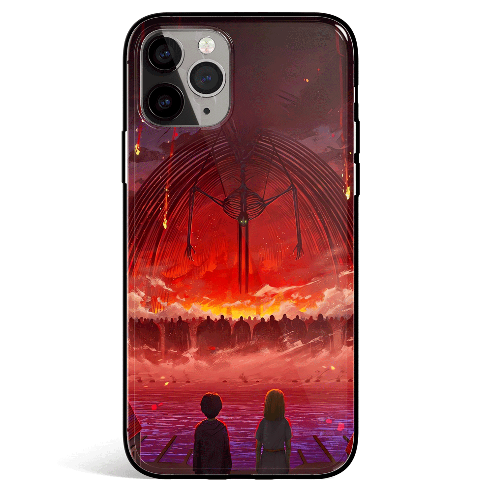 Attack on Titan The Rumbling Tempered Glass Soft Silicone iPhone Case