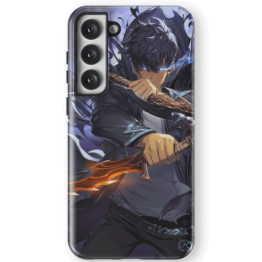 Solo Leveling Sung Jin-woo Sword Tempered Glass Tough Samsung Phone Case