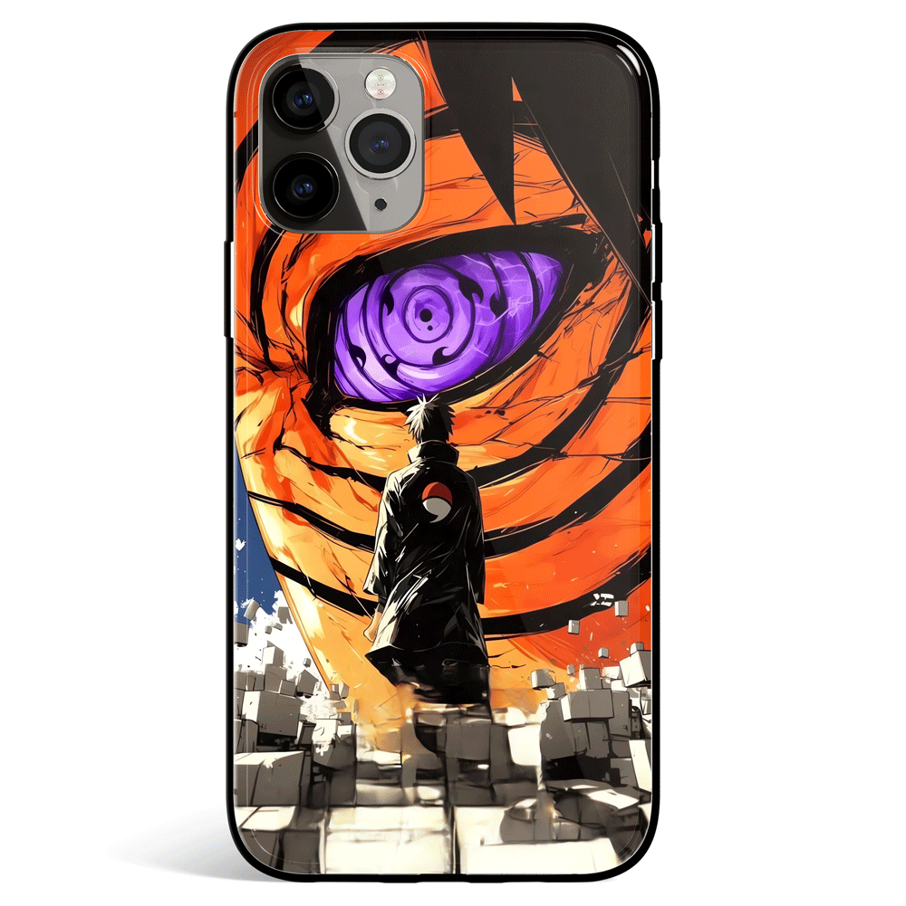 Naruto Akatsuki Obito Tempered Glass Soft Silicone iPhone Case