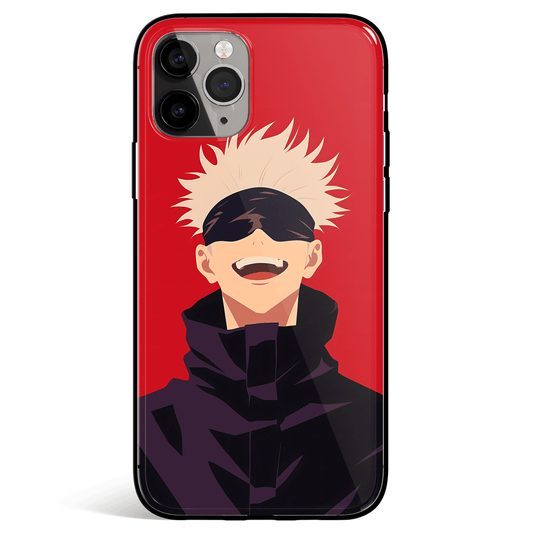 Jujutsu Kaisen Gojo Red Tempered Glass Soft Silicone iPhone Case