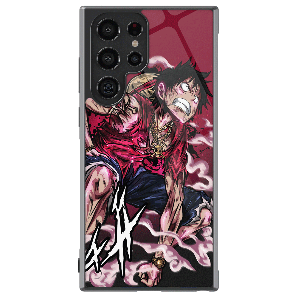 One Piece Luffy Tempered Glass Tough Samsung Phone Case