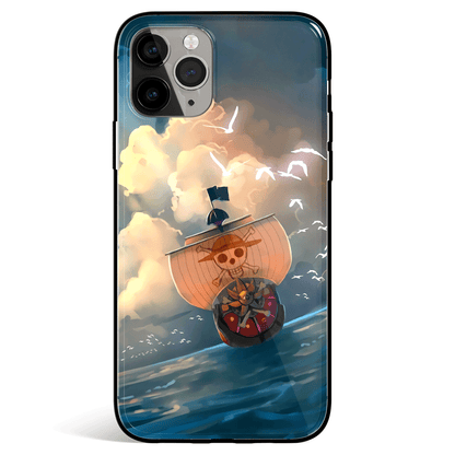 One Piece Thousand Sunny Pirate Ship iPhone Tempered Glass Soft Silicone Phone Case