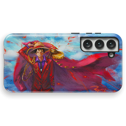 One Piece Luffy King Pirate Tempered Glass Tough Samsung Phone Case