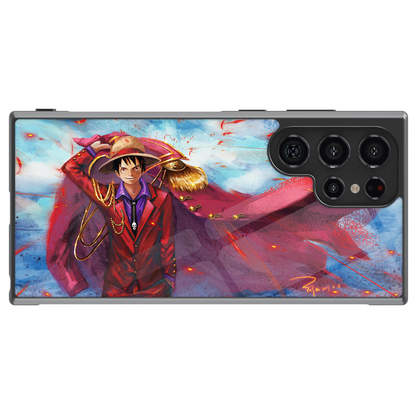 One Piece Luffy King Pirate Tempered Glass Tough Samsung Phone Case