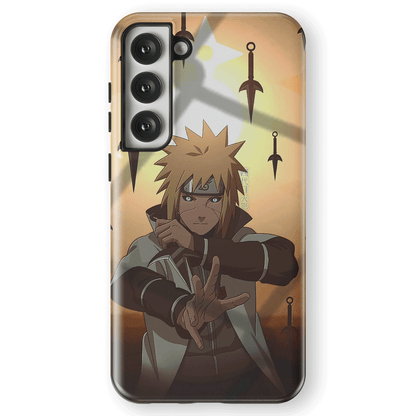 Naruto Minato Yellow Flash Tempered Glass Tough Samsung Case