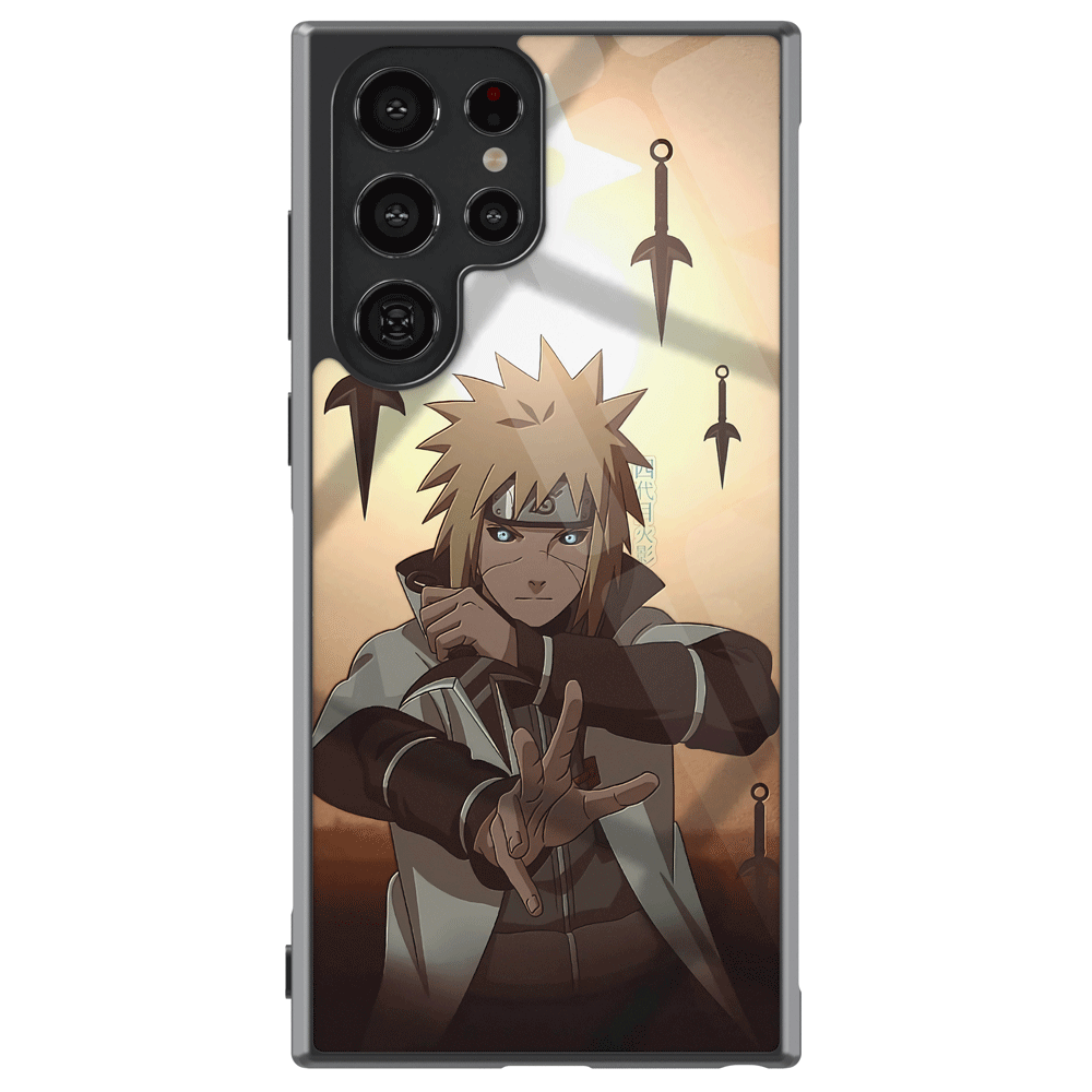 Naruto Minato Yellow Flash Tempered Glass Tough Samsung Case