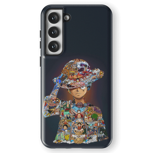 One Piece Whole Life of Luffy Samsung Tempered Glass Tough Phone Case