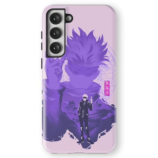 Jujutsu Kaisen Satoru Gojo Purple Silhouette Tempered Glass Tough Samsung Phone Case