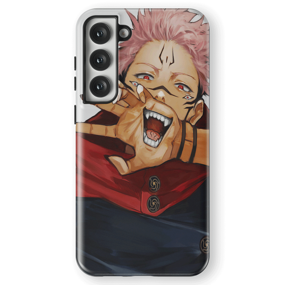 Jujutsu Kaisen Sukuna Mouth Tempered Glass Tough Samsung Phone Case