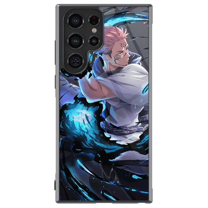 Jujutsu Kaisen Sukuna Fire Ability Tempered Glass Tough Samsung Phone Case