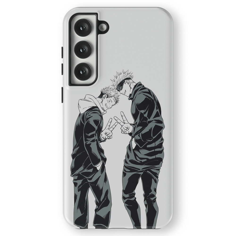 Jujutsu Kaisen Yuji Itadori and Satoru Gojo Tempered Glass Tough Samsung Phone Case