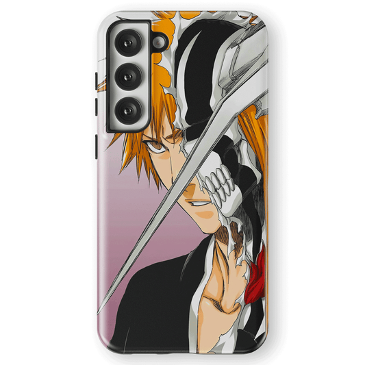 Bleach Hollowfied Ichigo Red White Tempered Glass Tough Samsung Phone Case