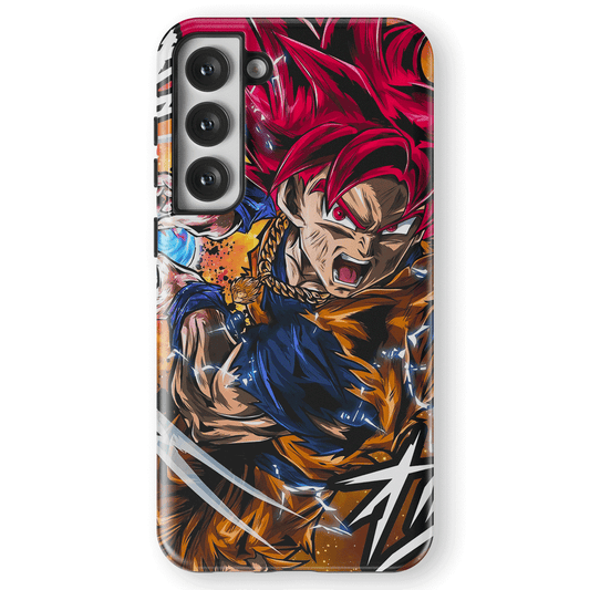 Dragon Ball Red Hair Goku Tempered Glass Tough Samsung Case