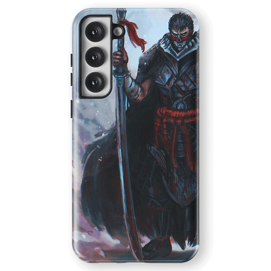 Berserk Samurai Guts Tempered Glass Tough Soft Silicone Samsung Case