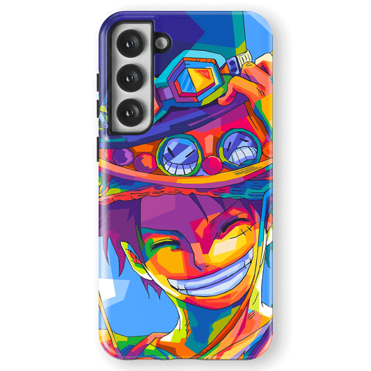 One Piece Luffy with Ace Sabo Hats Tempered Glass Tough Soft Silicone Samsung Case