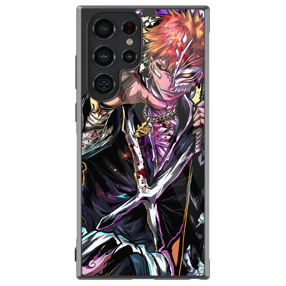 Bleach Hand Drawn Street Styles Ichigo Tempered Glass Tough Samsung Galaxy Phone Case