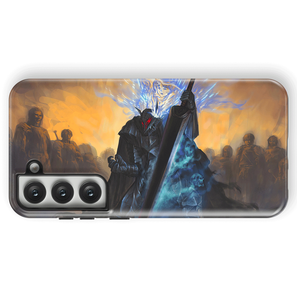 Berserk Shierke Tempered Glass Tough Soft Silicone Samsung Case