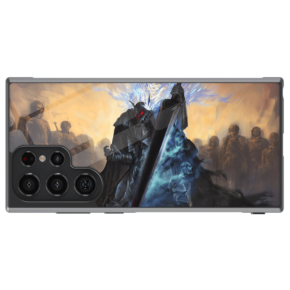 Berserk Shierke Tempered Glass Tough Soft Silicone Samsung Case