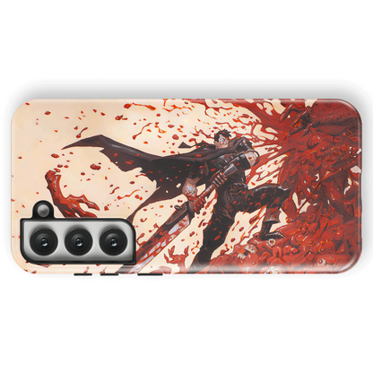 Berserk Fury Guts Tempered Glass Tough Soft Silicone Samsung Case