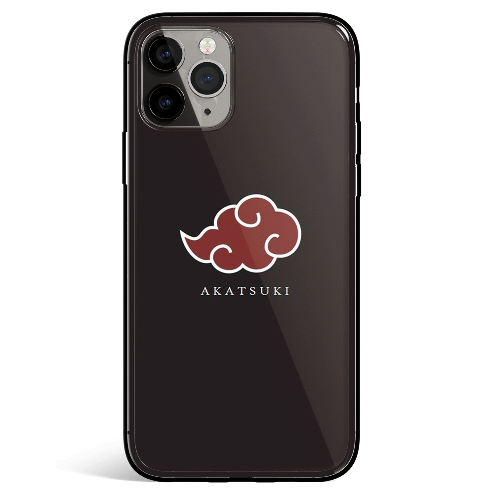 Akatsuki Clouds Tempered Glass Soft Silicone iPhone Case