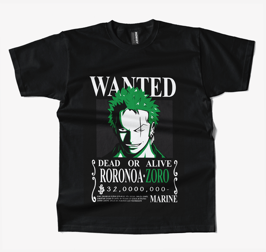 One Piece Zoro Reward Poster 320 Millions Anime T Shirt