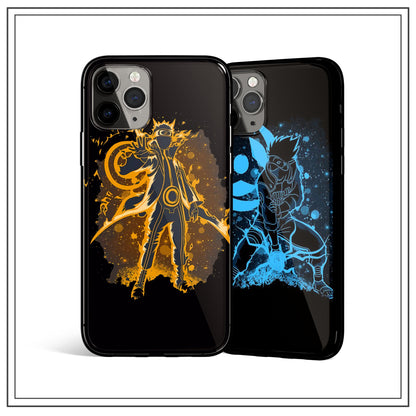 Naruto Sasuke Kakakshi Itachi Colorful Silhouettes Tempered iPhone Case - 5 Styles-Phone Case-Monkey Ninja-iPhone X/XS-A109-Tempered Glass-Monkey Ninja