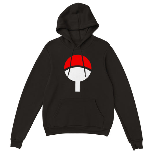 Naruto | Uchiha Crest Symbol | Anime Hoodie (Unisex)-Hoodie-Monkey Ninja-Black-S-Monkey Ninja