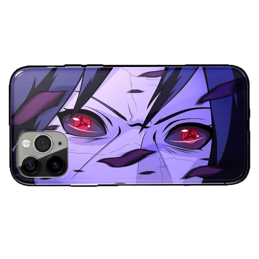 Itachi Sharingan & Madara Rinnegan Tempered Glass Soft Silicone iPhone Case-Phone Case-Monkey Ninja-iPhone XR-Itachi-Tempered Glass-Monkey Ninja