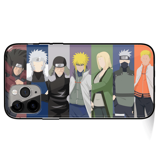 Naruto Hokage Silhouette iPhone Tempered Glass Soft Silicone Phone Case-Phone Case-Monkey Ninja-iPhone X/XS-Tempered Glass-Monkey Ninja