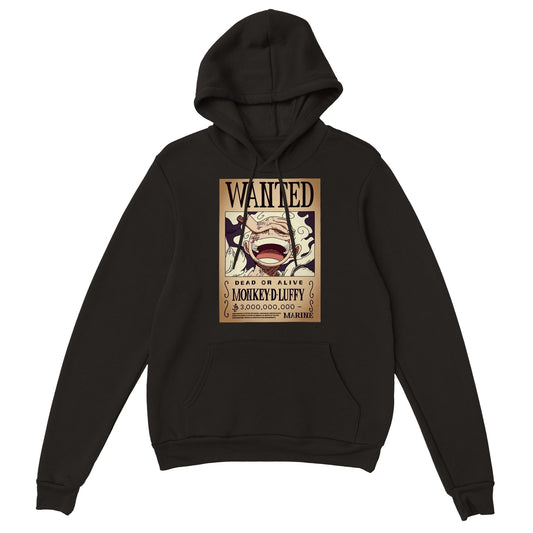 One Piece | Luffy Wanted | Anime Hoodie (Unisex)-Hoodie-Monkey Ninja-Black-S-Monkey Ninja