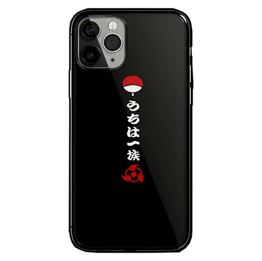 Uchiha Clans Crest Tempered Glass Soft Silicone iPhone Case - Two Styles-Phone Case-Monkey Ninja-iPhone XR-B-Tempered Glass-Monkey Ninja