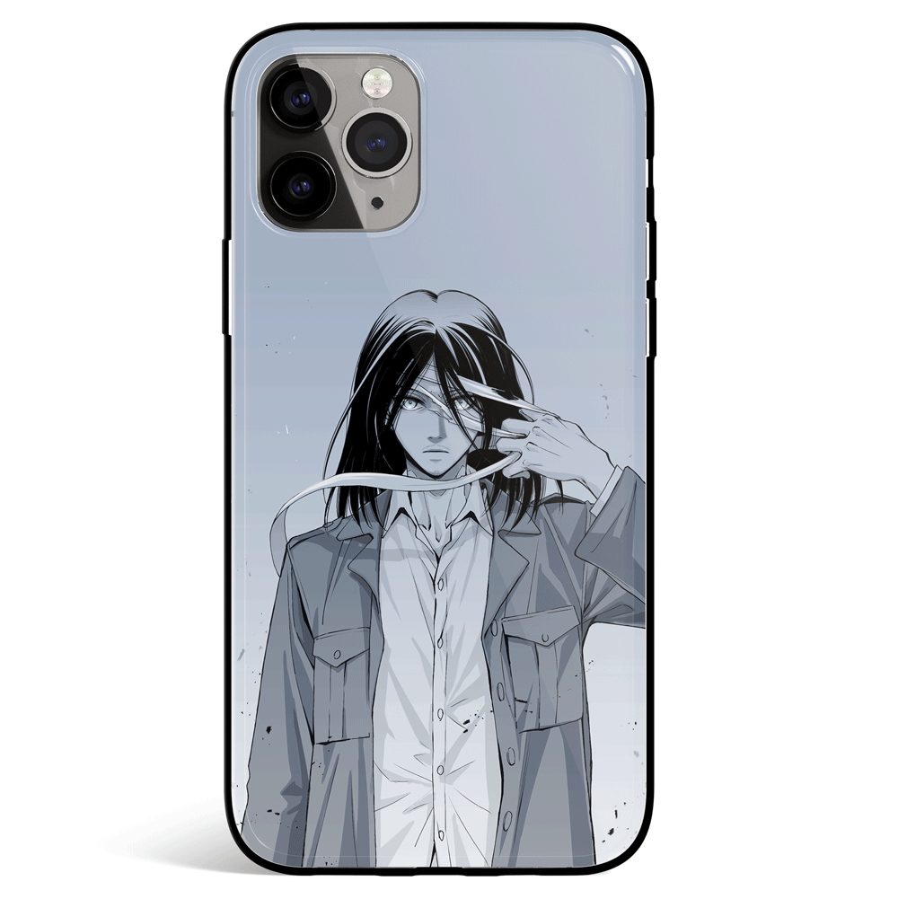 Attack on Titan Eren Tempered Glass Soft Silicone iPhone Case-Phone Case-Monkey Ninja-iPhone X/XS-Tempered Glass-Monkey Ninja