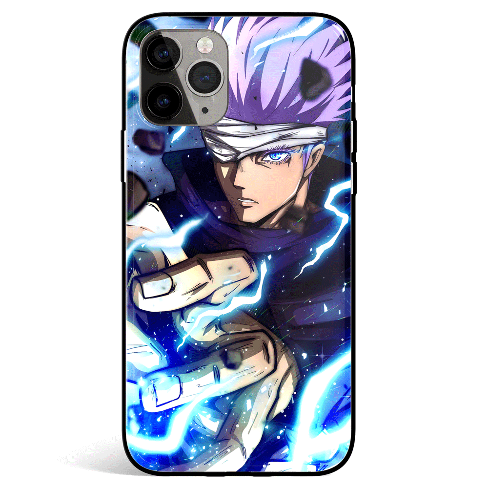 Jujutsu Kaisen Gojo Fanart Tempered Glass Soft Silicone iPhone Case ...