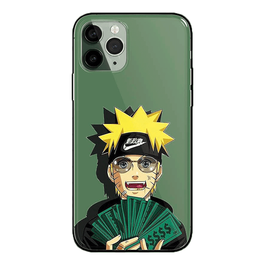 Naruto Young Money & I am Rich Tempered Glass Soft Silicone iPhone Case - 2 Styles-Phone Case-Monkey Ninja-iPhone XR-Money-Tempered Glass-Monkey Ninja