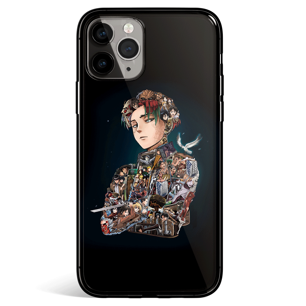 Attack on Titan Life of Levi Tempered Glass Soft Silicone iPhone Case-Phone Case-Monkey Ninja-iPhone X/XS-Tempered Glass-Monkey Ninja