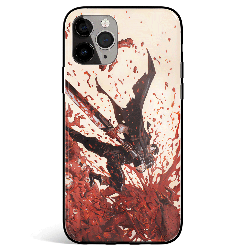 Berserk Fury Guts Tempered Glass Soft Silicone iPhone Case-Phone Case-Monkey Ninja-iPhone X/XS-Tempered Glass-Monkey Ninja