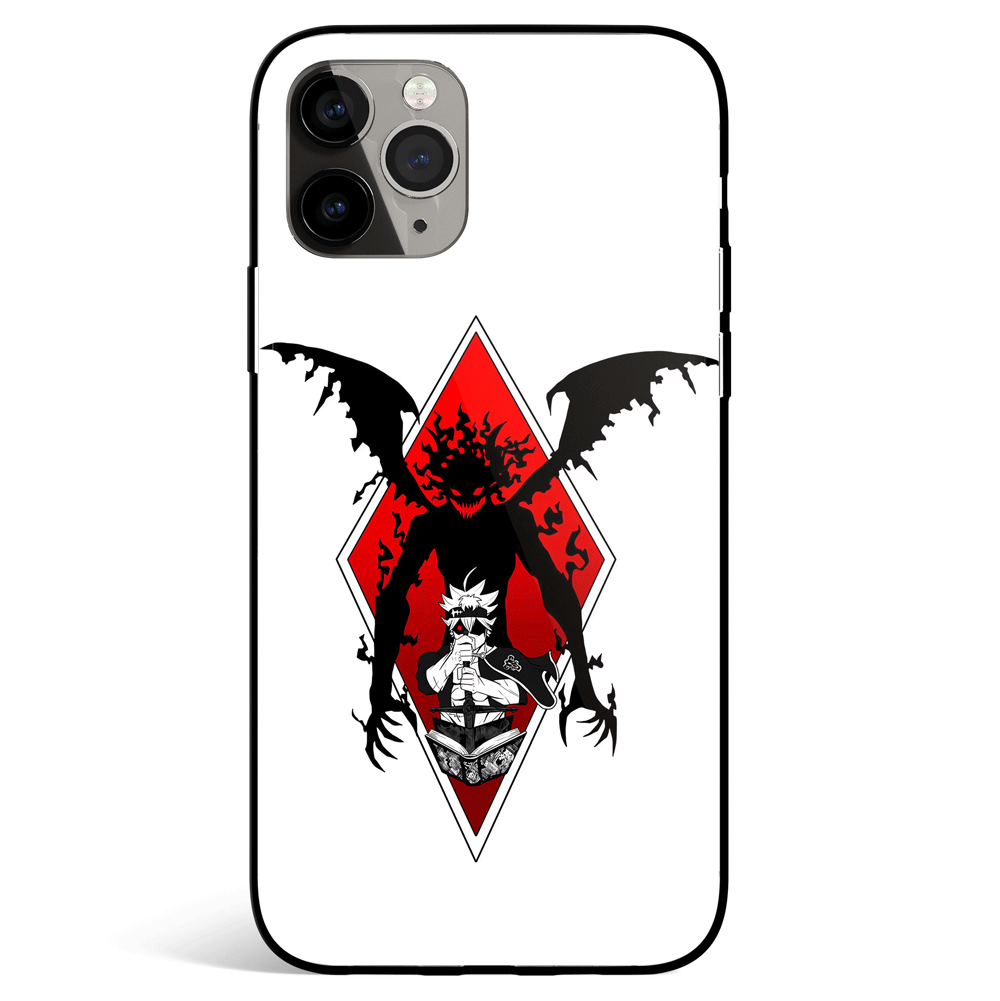 Black Clover Asta Demon Tempered Glass Soft Silicone iPhone Case-Phone Case-Monkey Ninja-iPhone X/XS-Tempered Glass-Monkey Ninja